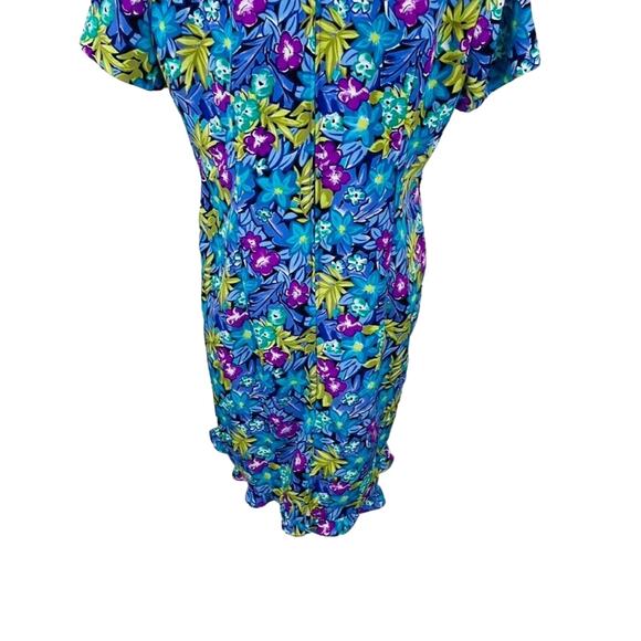 New Kathie Lee Collection Womans Sz 12 Floral Blue Dress Vintage NWT - Picture 6 of 7